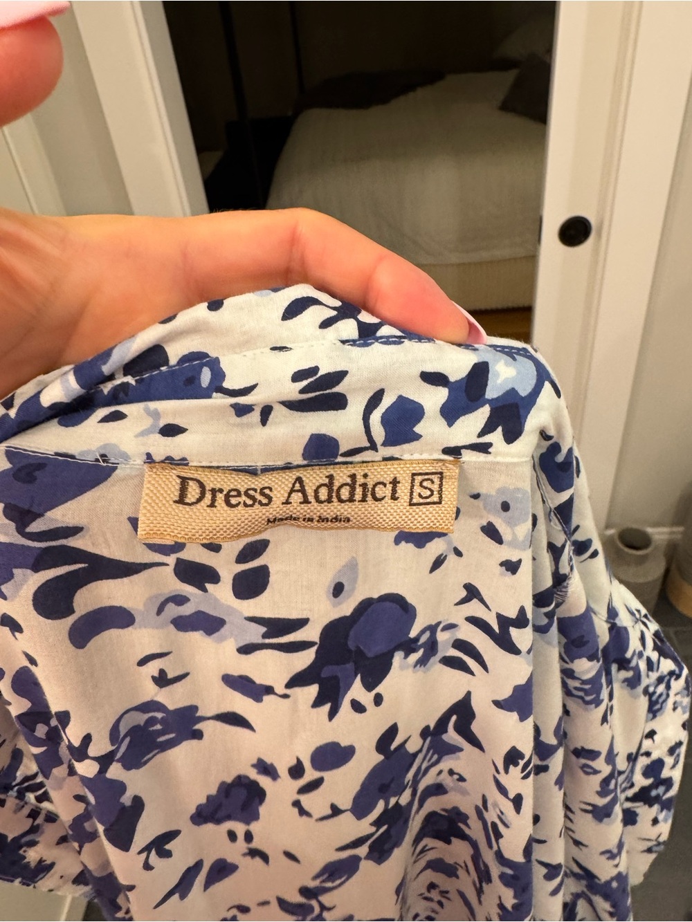 Dress Addict Blue & White Printed Women's Dress